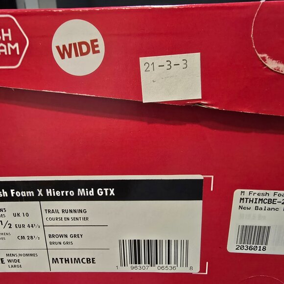 New Balance Fresh Foam Hierro Mid GTX Gore-Tex Hiking Boots Mens 2E Wide 10.5 - Picture 10 of 14